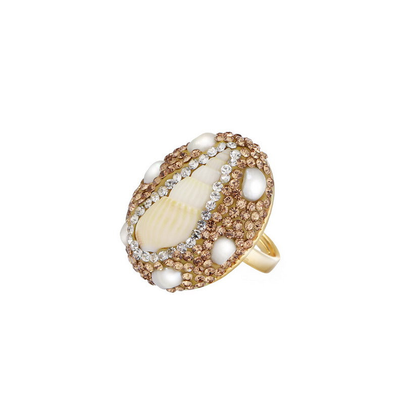 S2000R1 pearl adjustable one-size-fits-all engagement rings fine handmade gifts