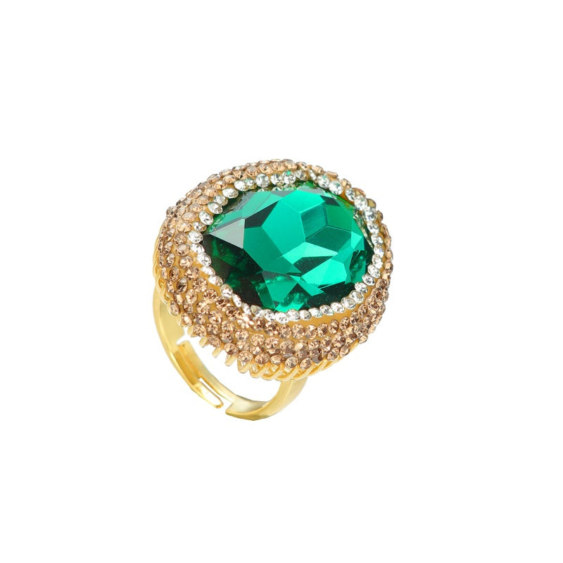 S2094R1 Rhinestone adjustable one-size-fits-all Engagement Ring fine handmade gifts