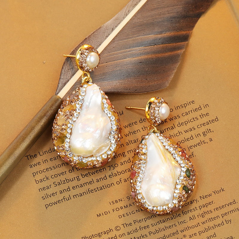 S4750E1 Pearl Tourmaline Earring Stud Ear Accessories fine handmade gifts