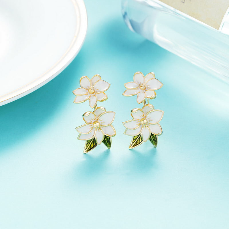 S4880E1 flower Earrings Stud Ear Accessories fine handmade gifts
