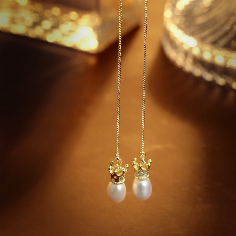 S4532E1 Pearl Long Earrings Stud Ear Accessories fine handmade gifts