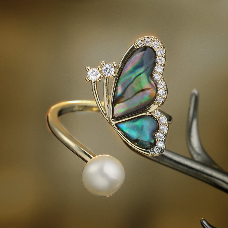 S2036R1 adjustable one-size-fits-all butterfly Engagement Rings fine handmade gifts