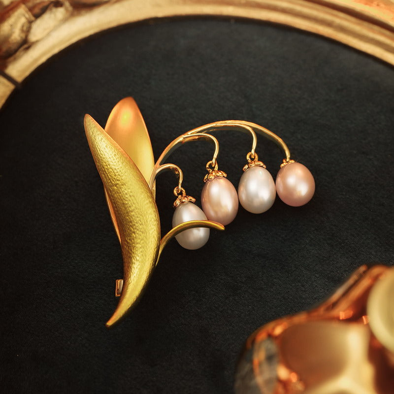 S2188B1 Pearl Scarf Buckle Flower Brooch fine handmade gifts