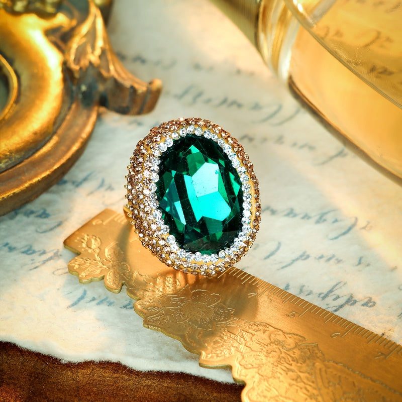 S2094R1 Rhinestone adjustable one-size-fits-all Engagement Ring fine handmade gifts