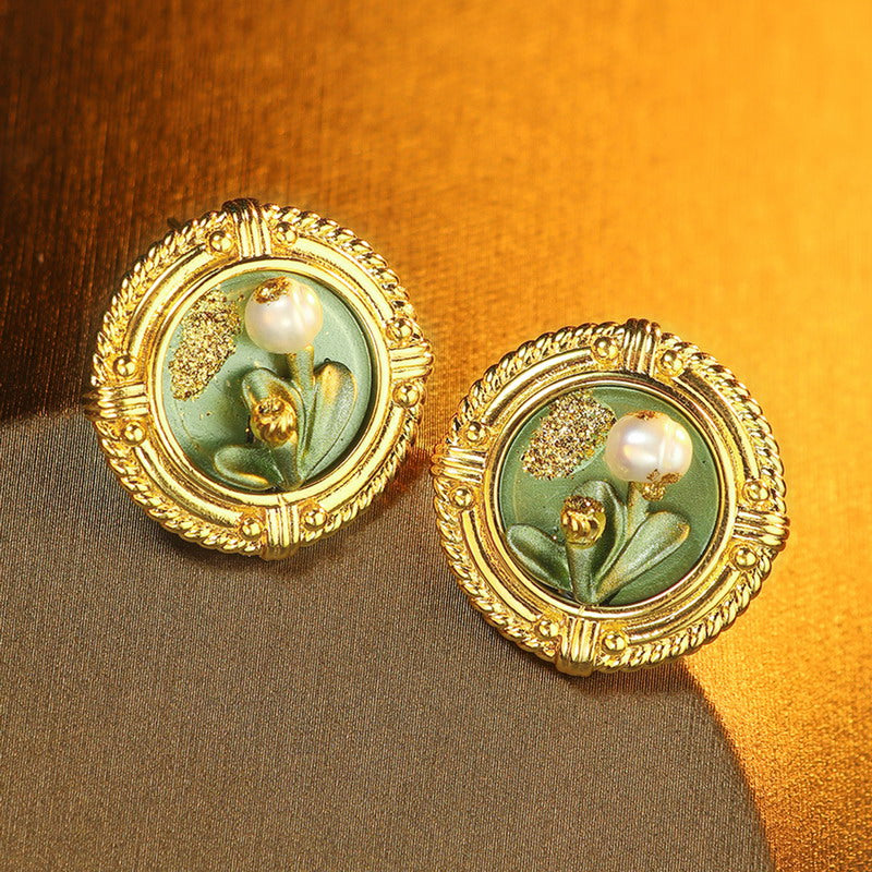 S4809E1 Pearl Earrings Stud Ear Accessories fine handmade gifts