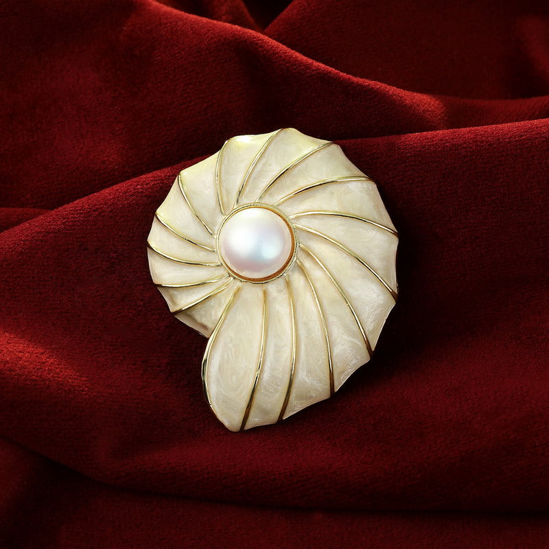 S2233B1 Pearl Scarf Buckle Brooch fine handmade gifts