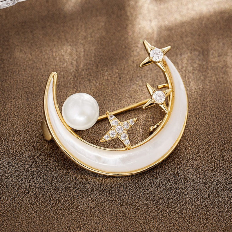 S2364B1 Pearl Brooch Scarf Buckle simple elegant fine handmade gifts