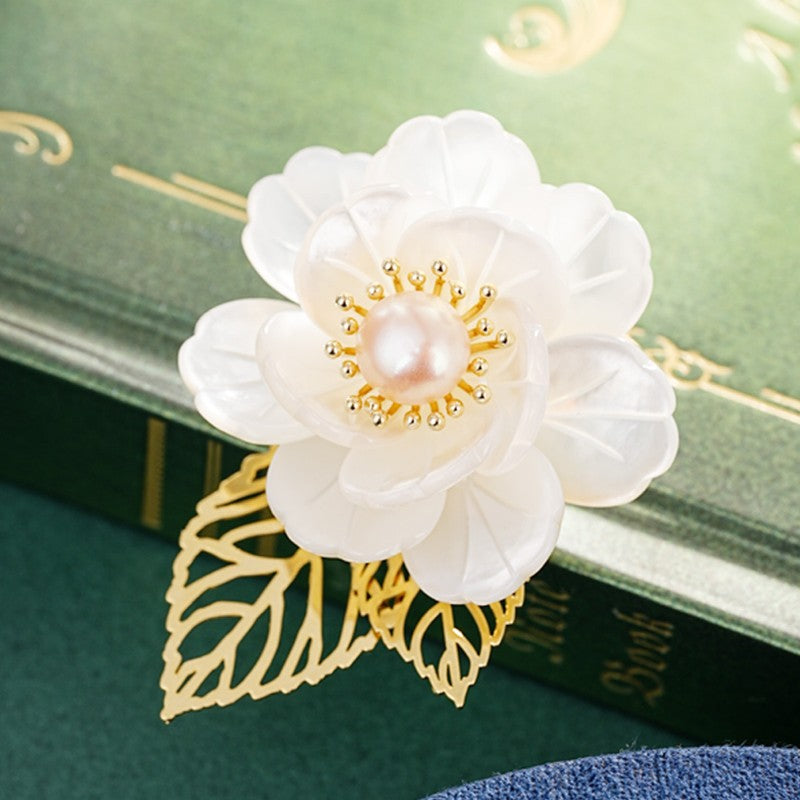 S2361B1 Flower Brooch Scarf Buckle fine handmade gifts