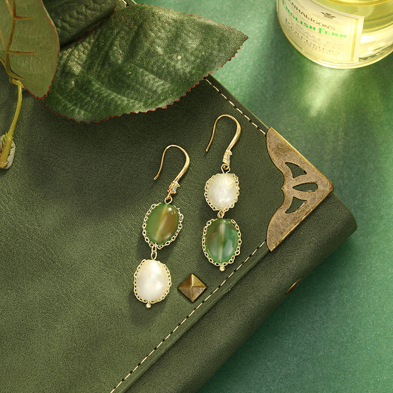 S4647E1 Pure Quartzite pearl earrings Stud Ear Accessories fine handmade gifts