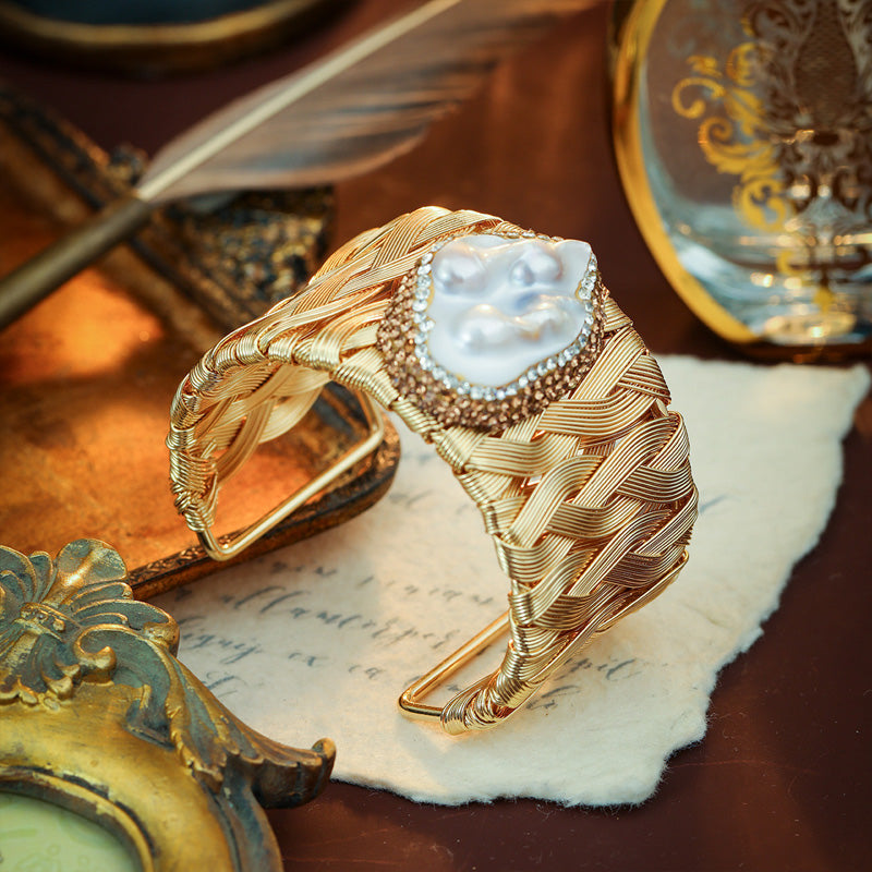 S2201C1 Pearl Bangle Bracelet fine handmade gifts