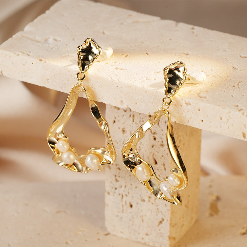 S4651E1 Pearl irregular Earrings Stud Ear Accessories fine handmade gifts