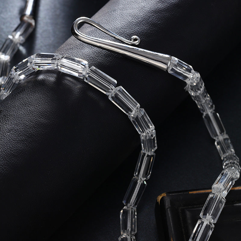 S2873N1 Pure White Crystal Sweater Chain Long Necklace Choker fine handmade gifts