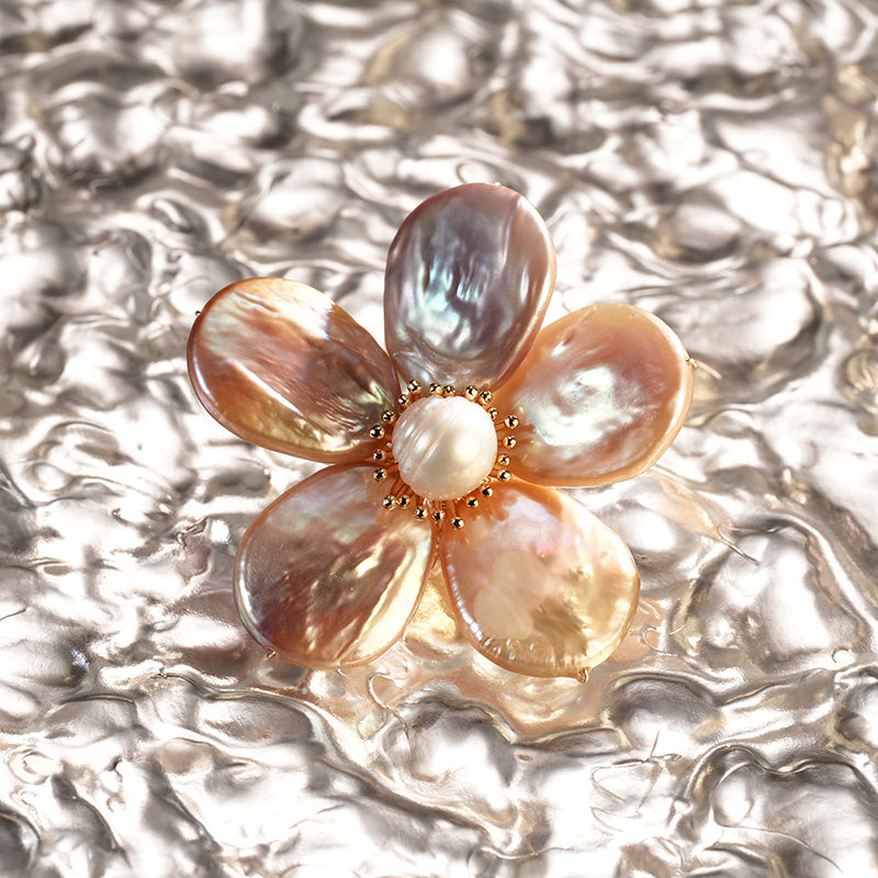 S2330B1 Pearl Flower Brooch Scarf Buckle fashion handmade gifts