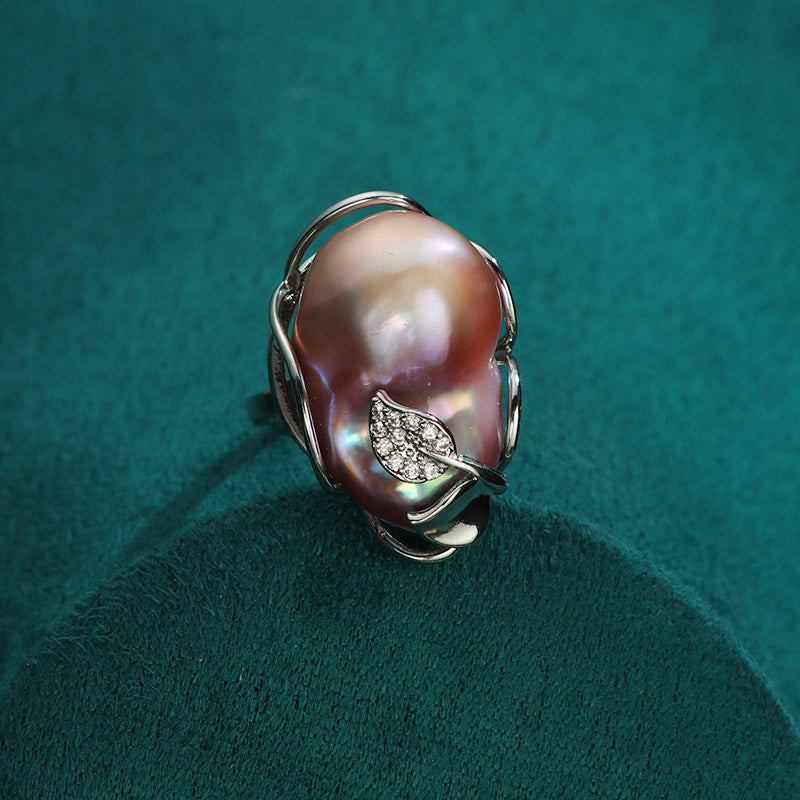 S2089R2 Pearl adjustable one-size-fits-all Engagement Rings fine handmade gifts