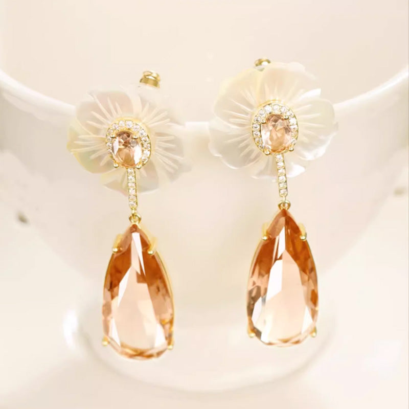 S4162E2 flower Earrings Stud Ear Accessories fine handmade gifts