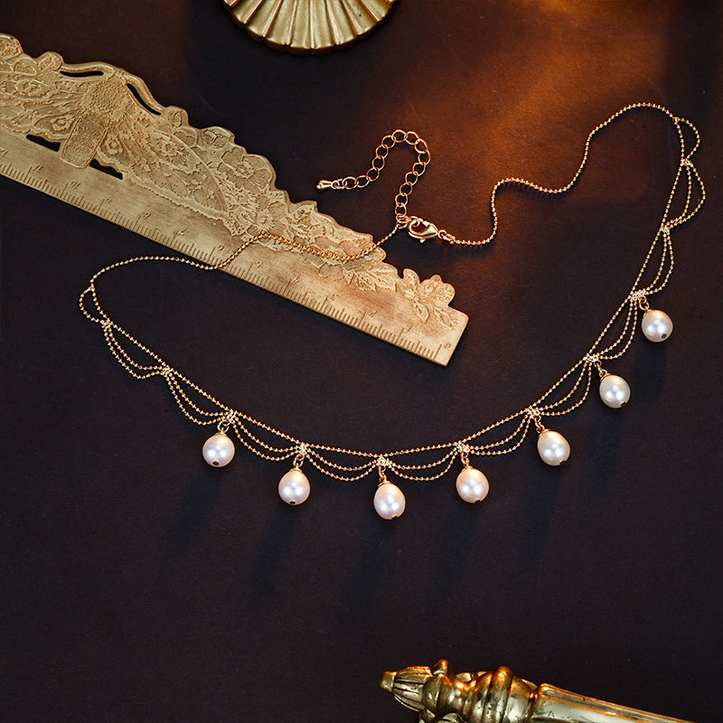 S2520N1 pearl Sweater Chain Long Necklace Choker fine handmade gifts