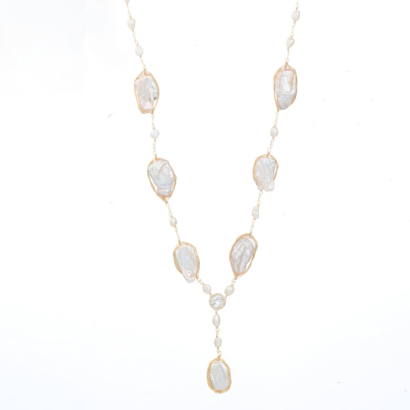 S2612N1 Pearl Sweater Chain Long Necklace Choker fine handmade gifts