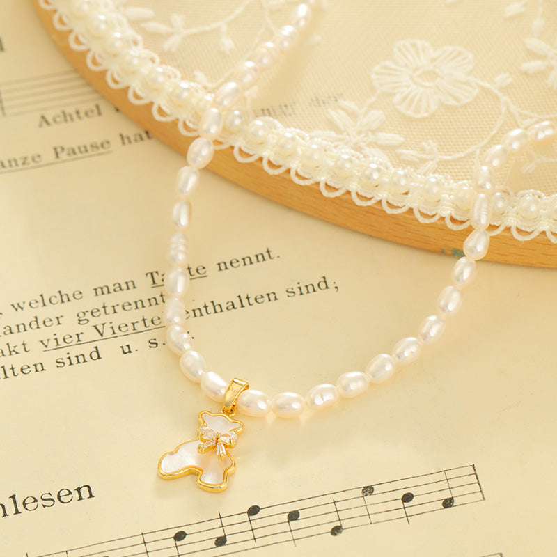 S2414N1 Pearl Sweater Chain Long Necklace Choker fine handmade gifts