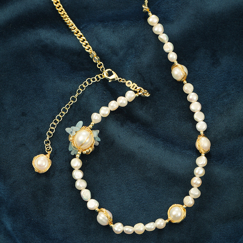S2413N1 Pearl Long Necklace Sweater chain fine handmade gifts