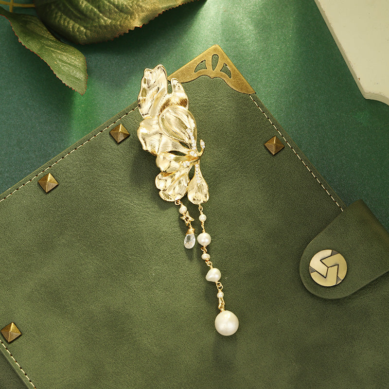 S2343B1 Pearl Brooch Scarf Buckle fine handmade gifts