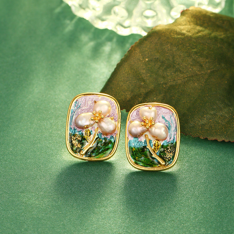 S4942E1 Pearl Earrings Stud Ear Accessories fine handmade gifts
