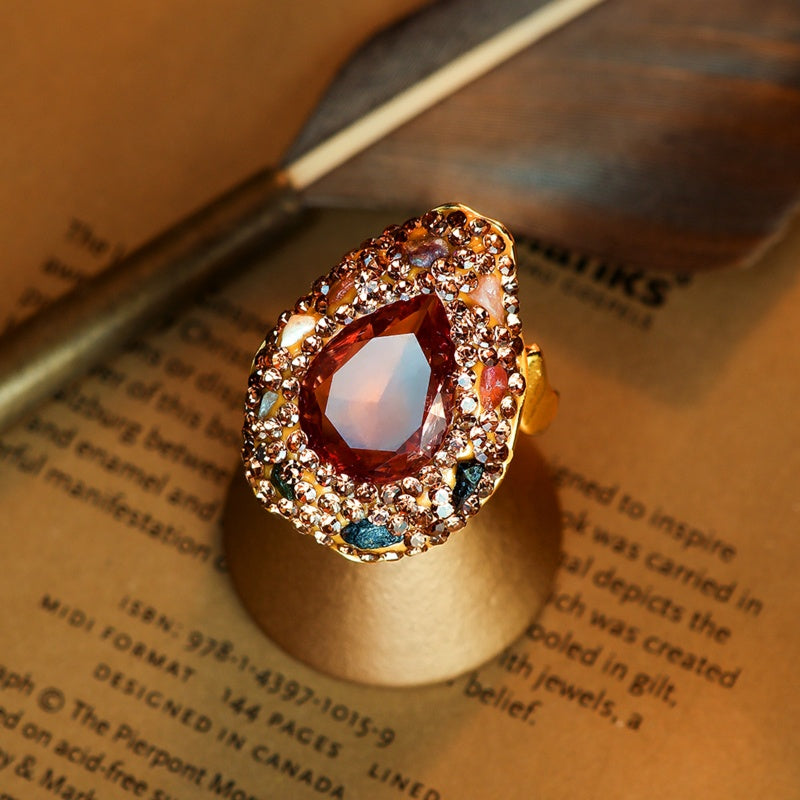 S2093R1 Pure Tourmaline adjustable one-size-fits-all Engagement Rings fine handmade gifts