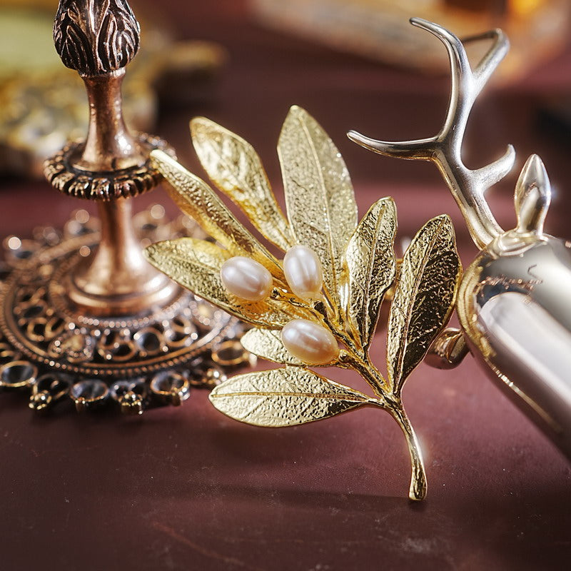 S2327B1 Pearl Brooch Scarf Buckle fine handmade gifts