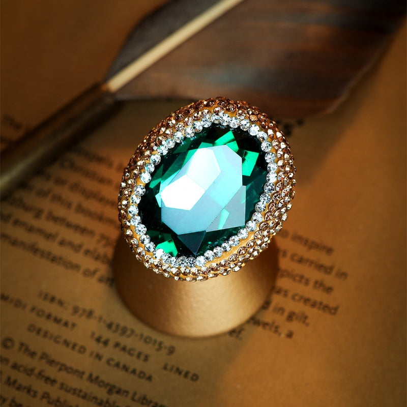 S2094R1 Rhinestone adjustable one-size-fits-all Engagement Ring fine handmade gifts