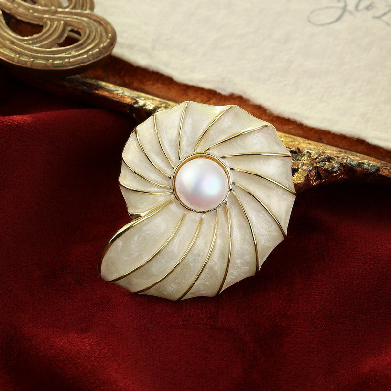 S2233B1 Pearl Scarf Buckle Brooch fine handmade gifts