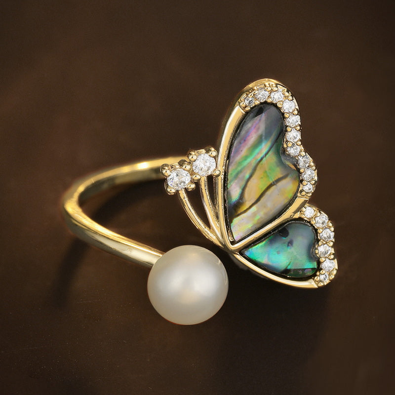 S2036R1 adjustable one-size-fits-all butterfly Engagement Rings fine handmade gifts