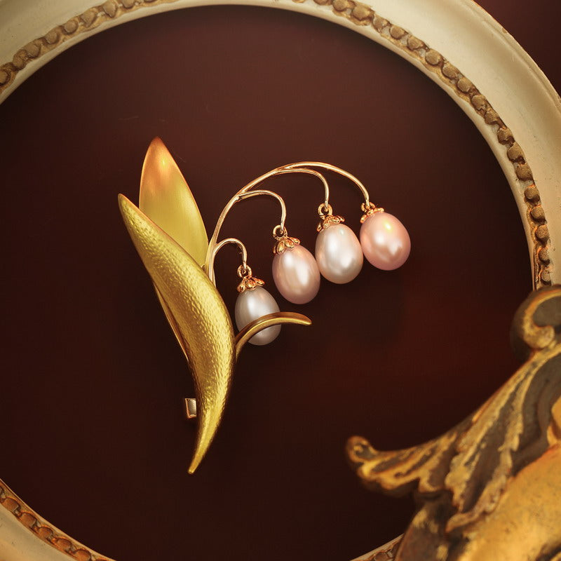 S2188B1 Pearl Scarf Buckle Flower Brooch fine handmade gifts