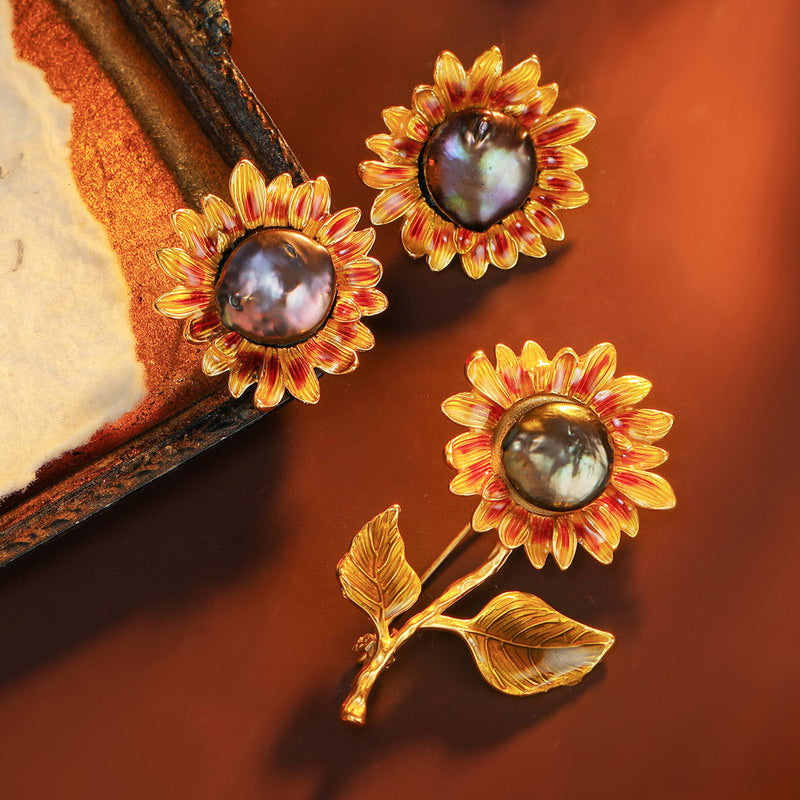 S2309B1 Pearl Flower Bird Brooch Scarf Buckle fine handmade gifts