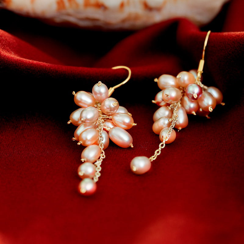 S4519E1 Pearl flower Earrings Stud Ear Accessories fine handmade gifts