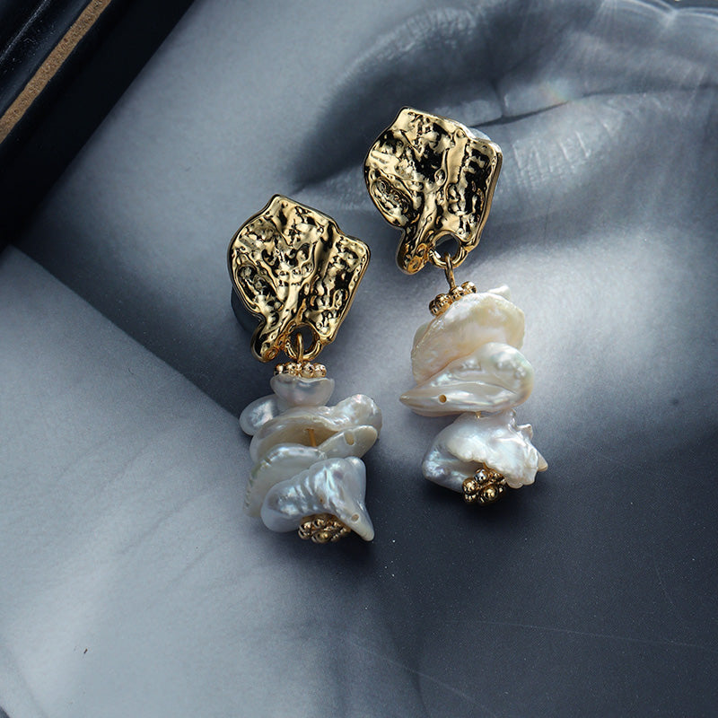 S4876E1 Pearl irregular Earring Stud Ear Accessories fine handmade gifts