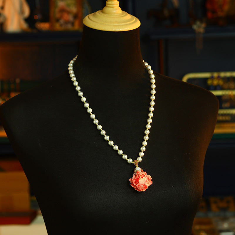 S2855N1 Pearl Sweater Chain Long Necklace Choker fine handmade gifts