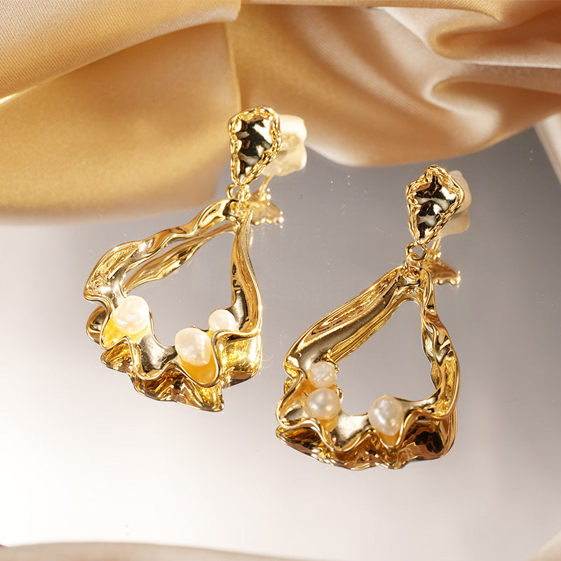 S4651E1 Pearl irregular Earrings Stud Ear Accessories fine handmade gifts