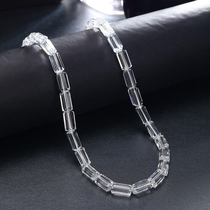 S2873N1 Pure White Crystal Sweater Chain Long Necklace Choker fine handmade gifts