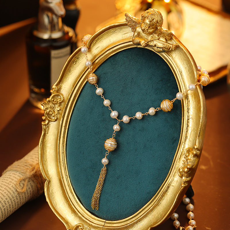 S2538N1 Pearl Sweater Chain Long Necklace fine handmade gifts