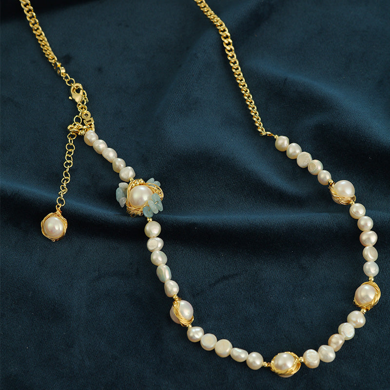S2413N1 Pearl Long Necklace Sweater chain fine handmade gifts