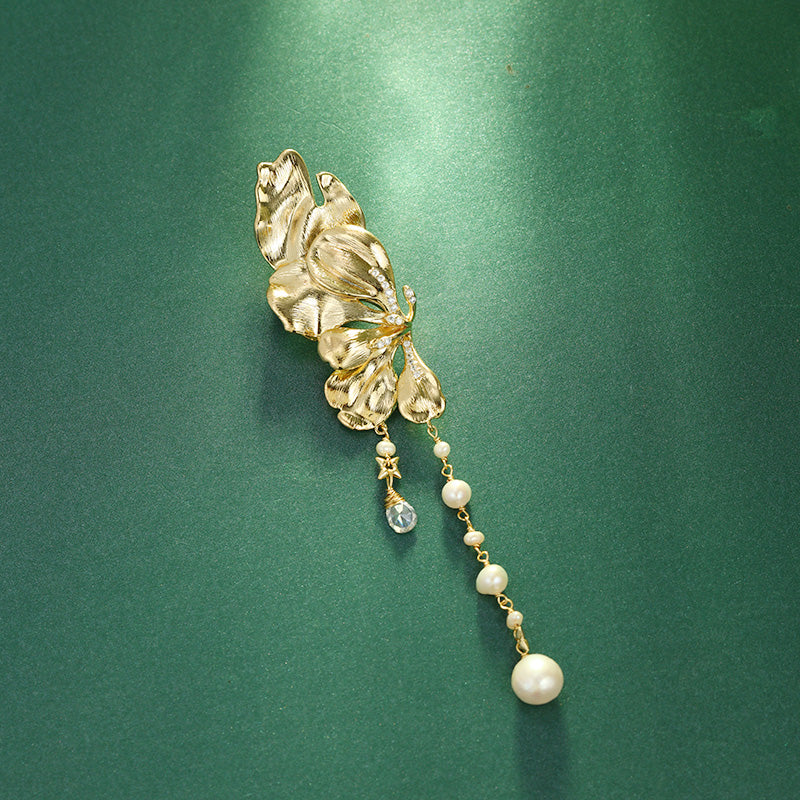 S2343B1 Pearl Brooch Scarf Buckle fine handmade gifts