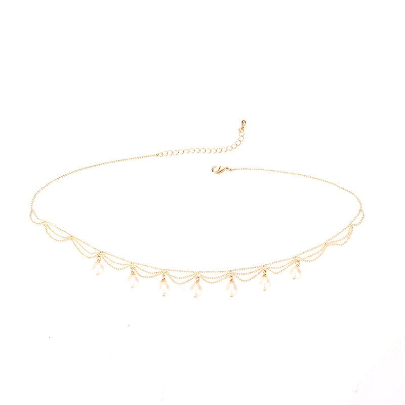 S2520N1 pearl Sweater Chain Long Necklace Choker fine handmade gifts