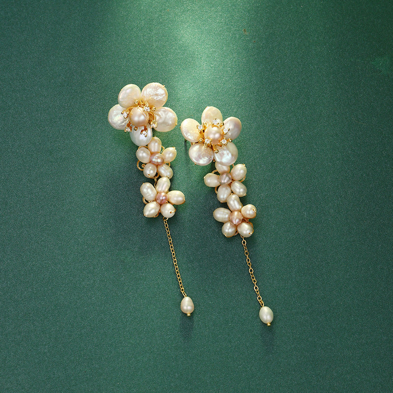 S4944E1 Pearl Stud Ear Accessories Earrings Clip-on fine handmade gifts