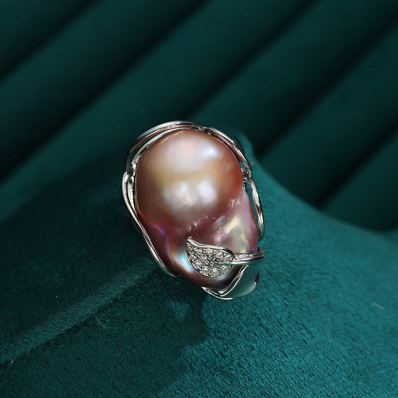 S2089R2 Pearl adjustable one-size-fits-all Engagement Rings fine handmade gifts