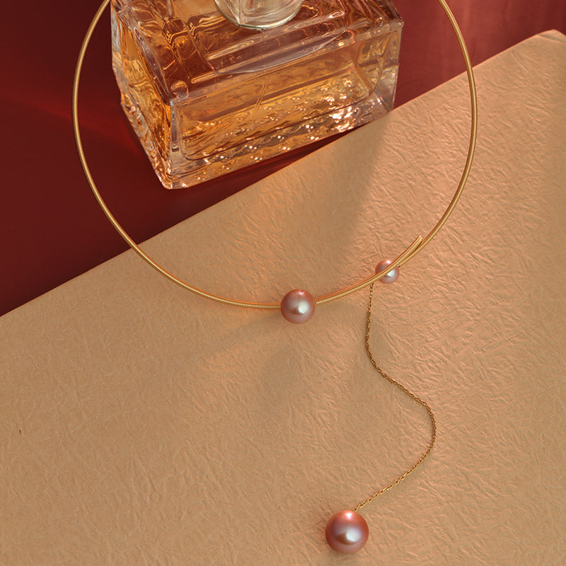 S2467N1 Pearl Sweater Chain Long Necklace Choker fine handmade gifts