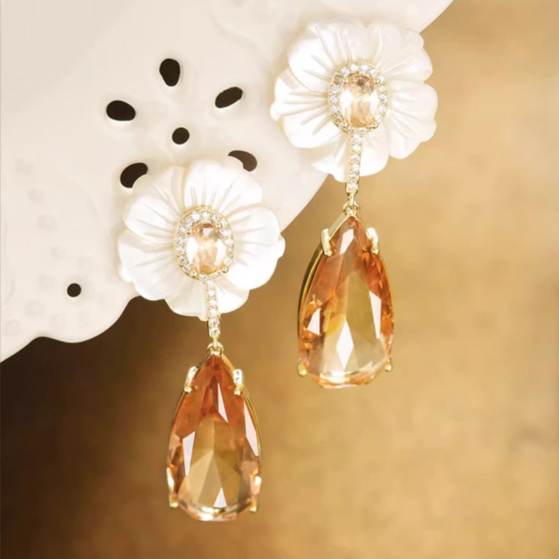 S4162E2 flower Earrings Stud Ear Accessories fine handmade gifts