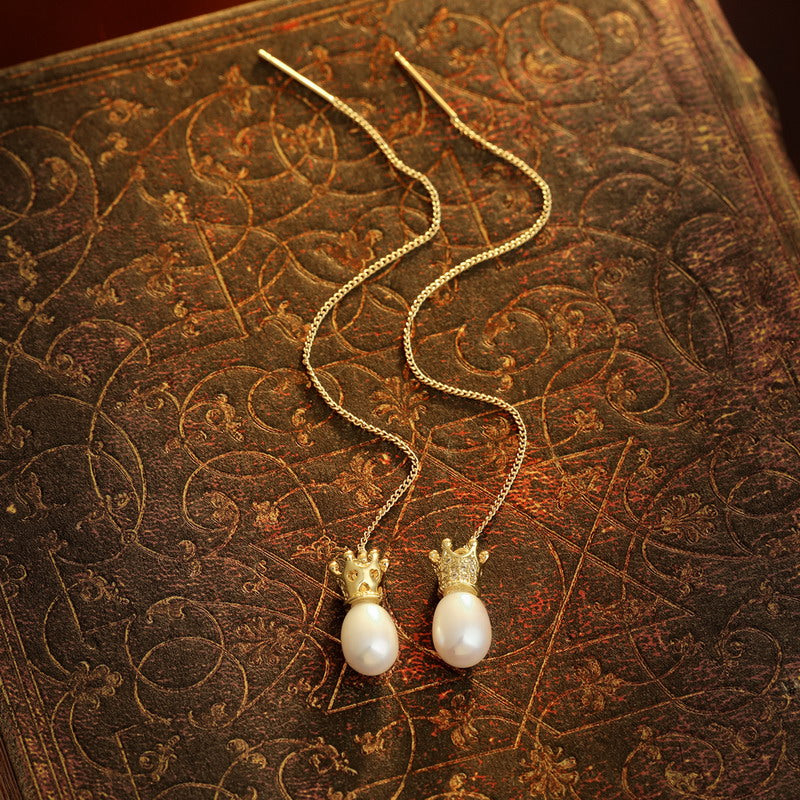 S4532E1 Pearl Long Earrings Stud Ear Accessories fine handmade gifts