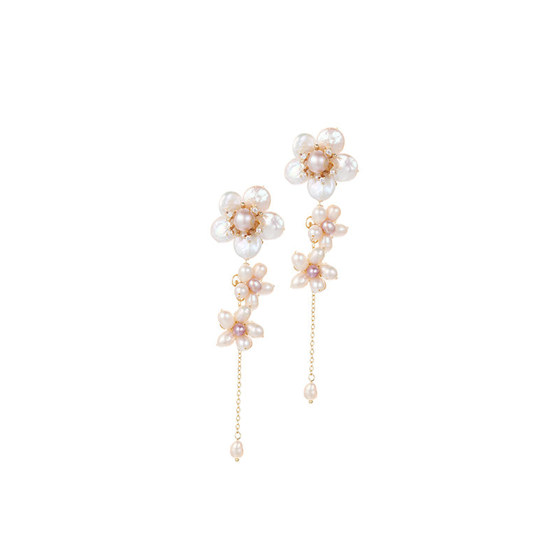 S4944E1 Pearl Stud Ear Accessories Earrings Clip-on fine handmade gifts