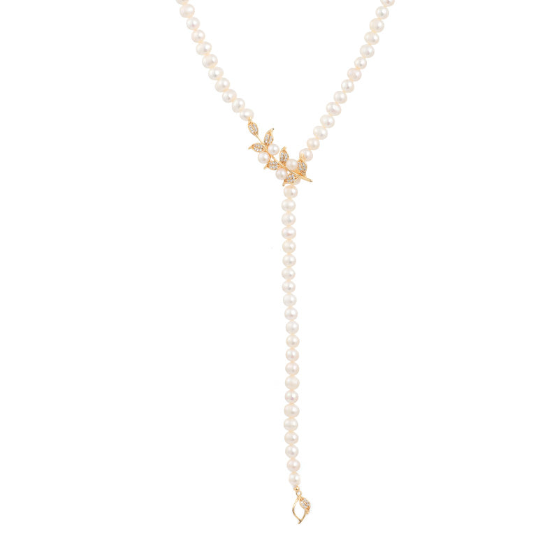 S2442N1 Pearl Sweater Chain Long Necklace fine handmade gifts