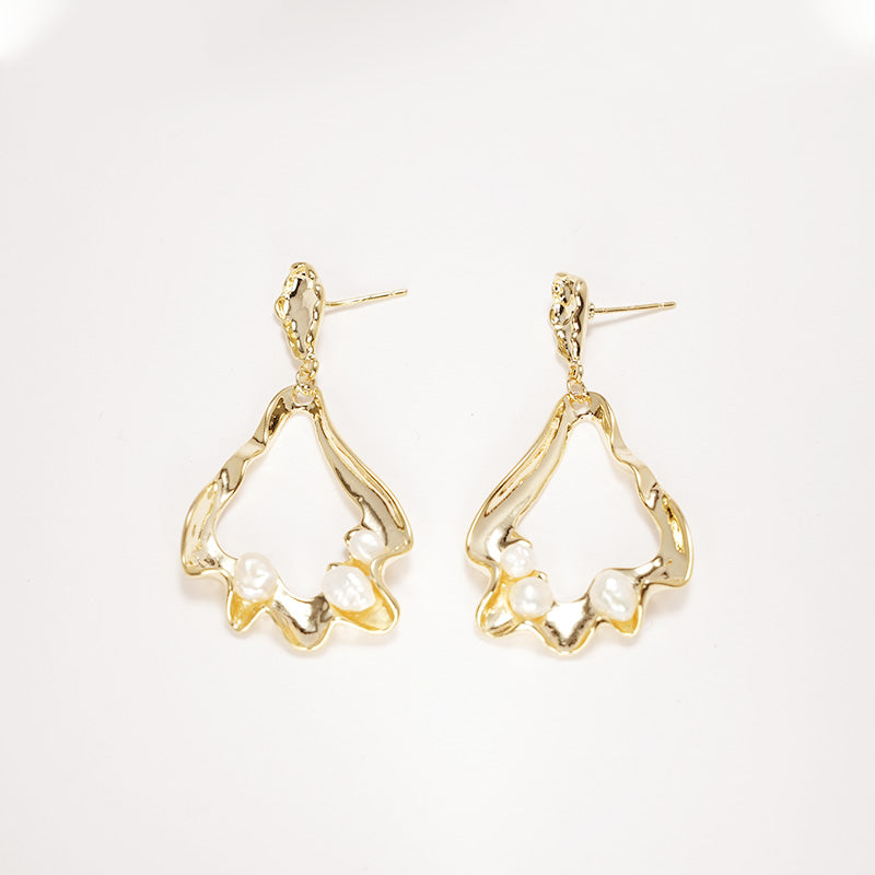 S4651E1 Pearl irregular Earrings Stud Ear Accessories fine handmade gifts