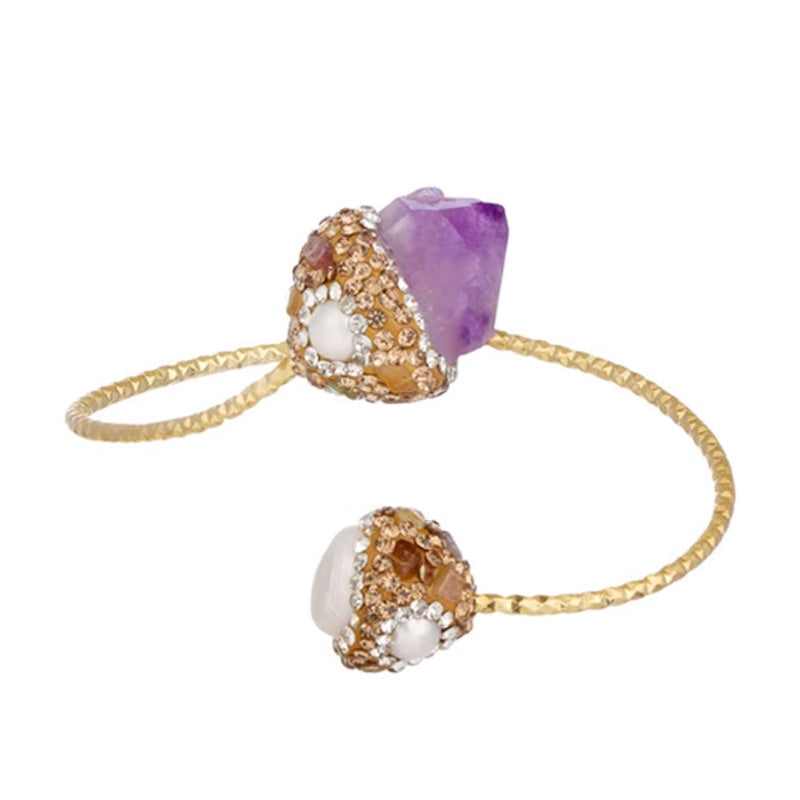 S2171C1 Pure Pure Amethyst Pearl Tourmaline Bracelet Bangle Hand Chain fine handmade gifts
